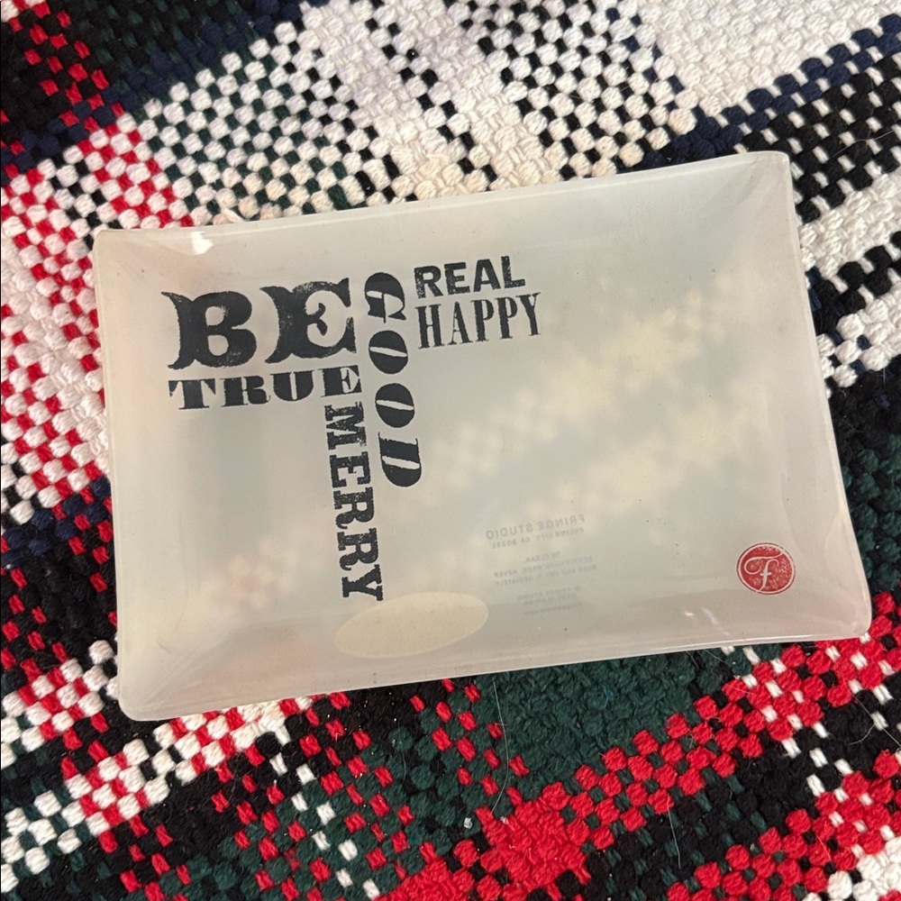 🆕FRINGE STUDIO Glass “Be Merry” Trinket Tray